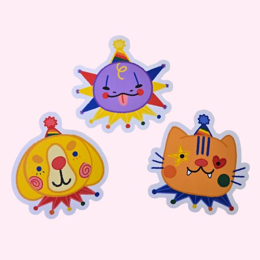 Vinyl Matte Clown Critter Stickers