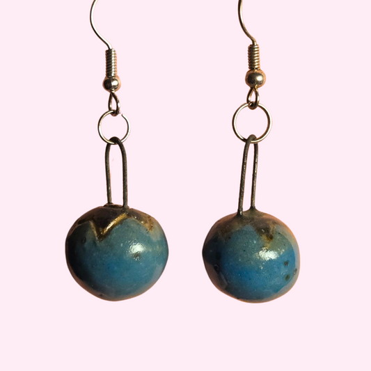 Handbuilt Blueberry Earrings