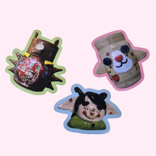 Vinyl Glossy Color Ceramic Sculpture Stickers