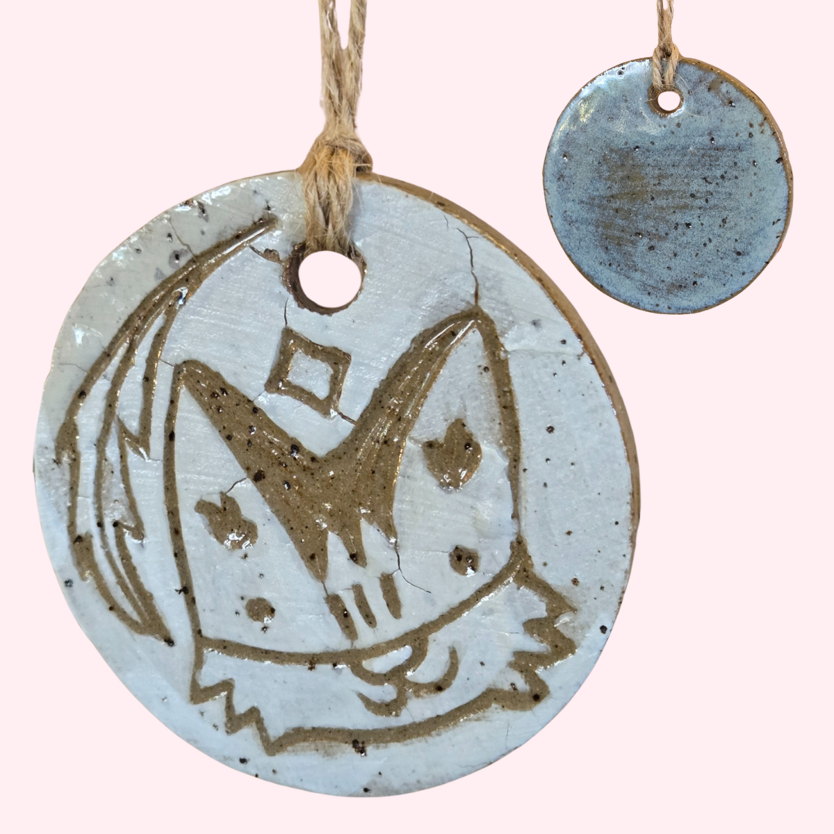 Fox Winter Forest Critter Circle Ornament