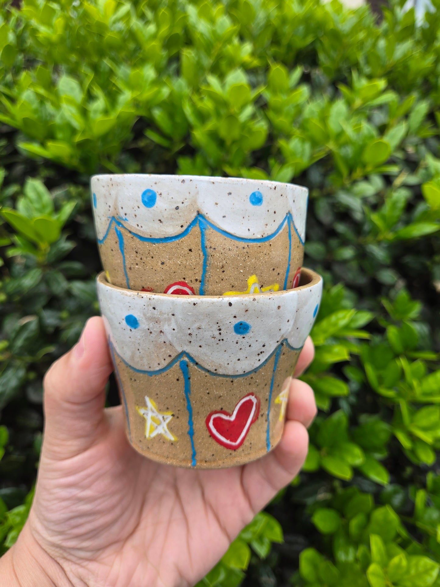 Big-Top Circus Stacking "White Carousel" Cups (set of 2)