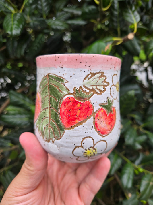 Summer Strawberry Wine Tumbler