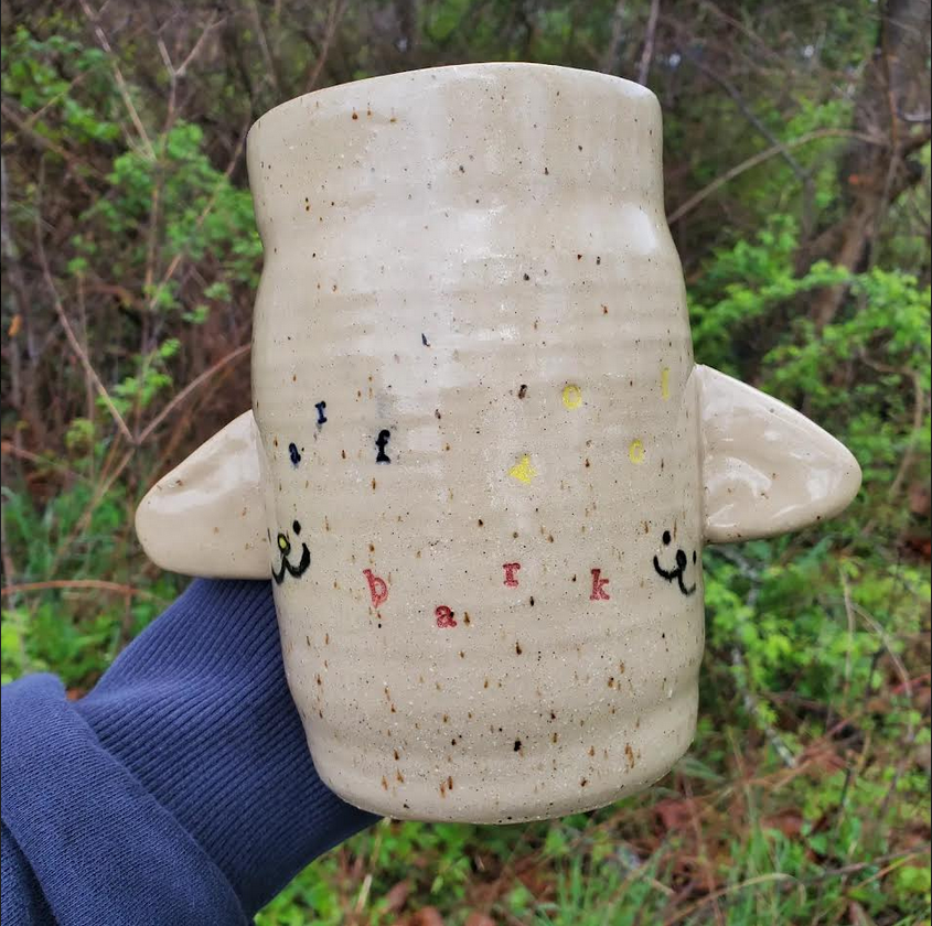 Large Primary Clown Puppy Vase