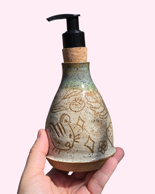 Spring Chipmunk and Berries Soap Dispenser
