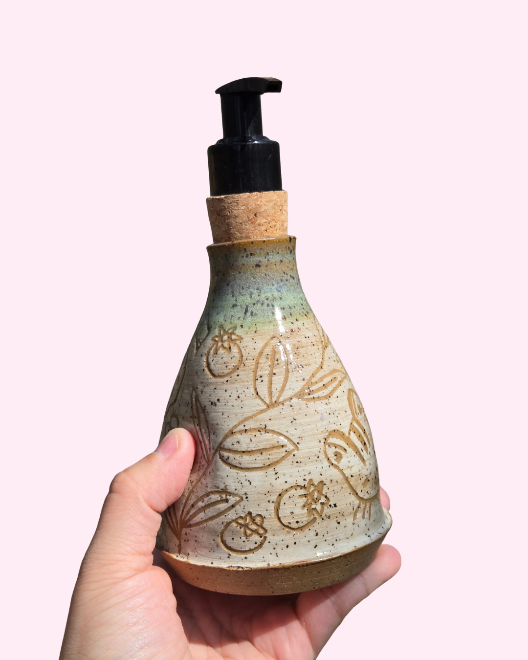 Spring Chipmunk and Berries Soap Dispenser