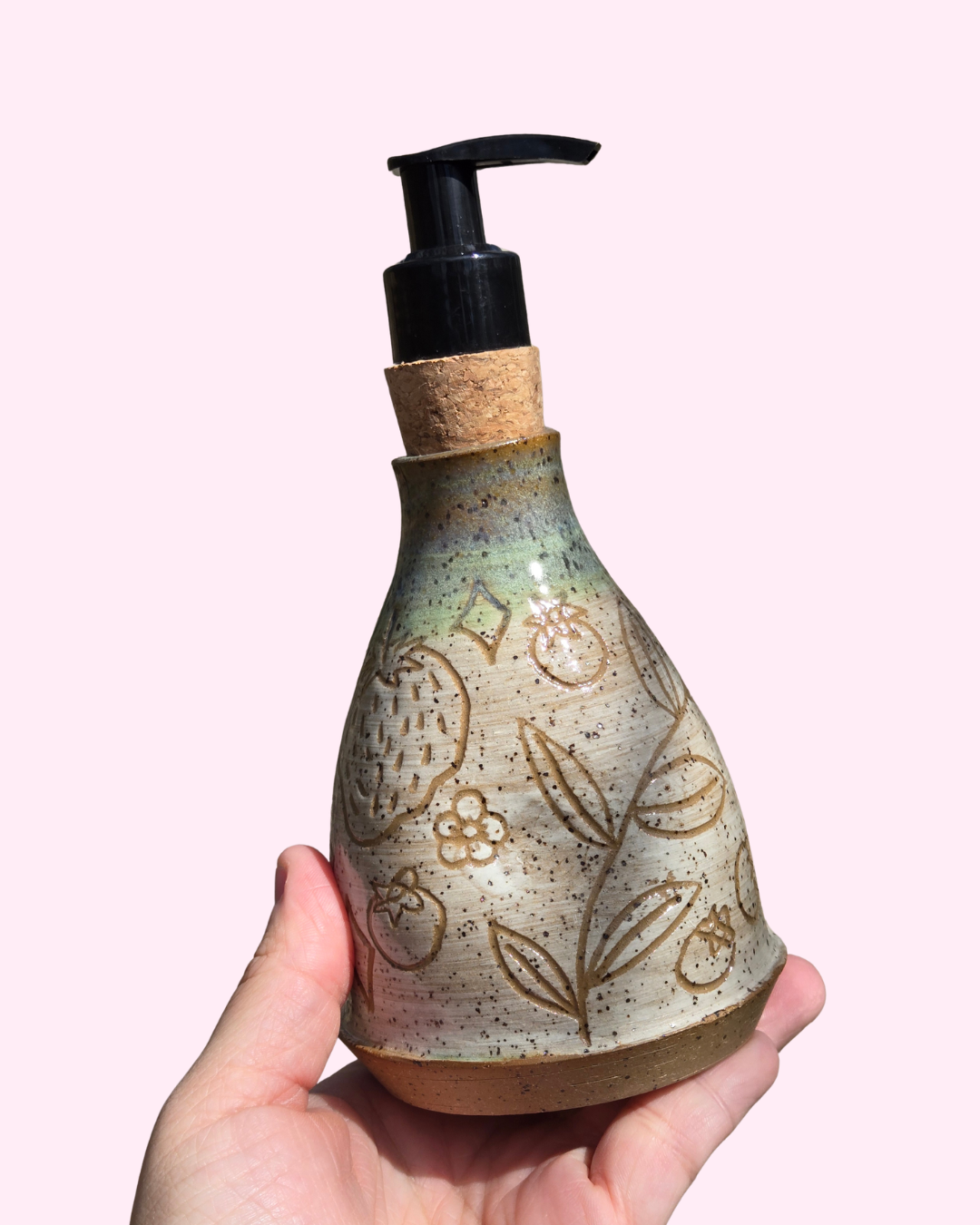 Spring Chipmunk and Berries Soap Dispenser