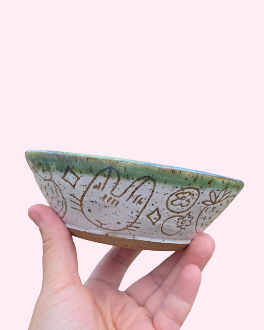 Spring Bunny and Berries Bowl