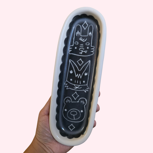 Wolf, Fox, and Bear Winter Forest Critters Tray